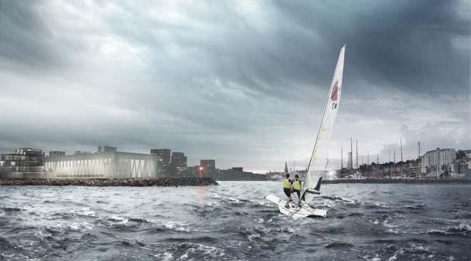 Aarhus 2018 - The right place at the right time: Artist’s impression of the Aarhus International Sailing Centre © Seaclear Communications http://www.seaclearcommunications.com/